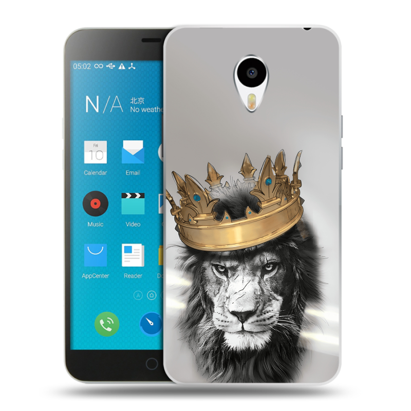 Пластиковый чехол на Meizu M1 Note с принтом Лев с короной Пластиковый чехол на Meizu M1 Note с принтом Лев с короной