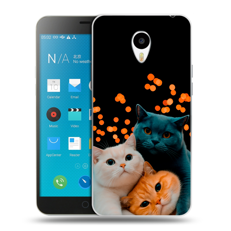 Пластиковый чехол на Meizu M1 Note с принтом Кошки Пластиковый чехол на Meizu M1 Note с принтом Кошки