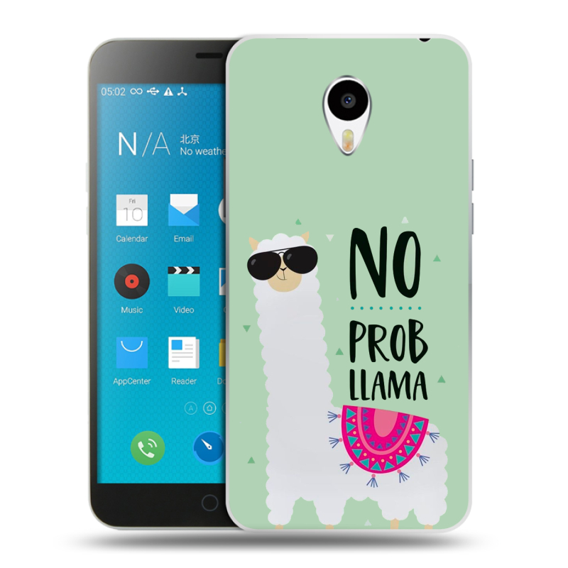 Пластиковый чехол на Meizu M1 Note с принтом Лама Пластиковый чехол на Meizu M1 Note с принтом Лама