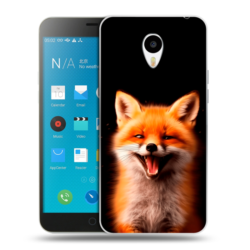 Пластиковый чехол на Meizu M1 Note с принтом Лиса Пластиковый чехол на Meizu M1 Note с принтом Лиса