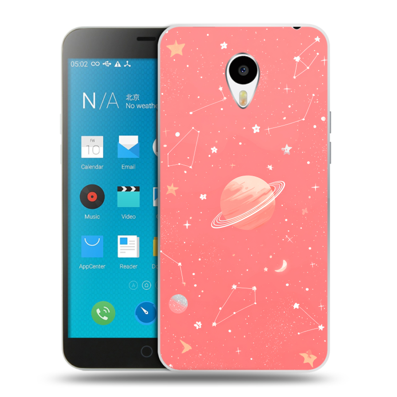 Пластиковый чехол на Meizu M1 Note с принтом Розовый космос Пластиковый чехол на Meizu M1 Note с принтом Розовый космос