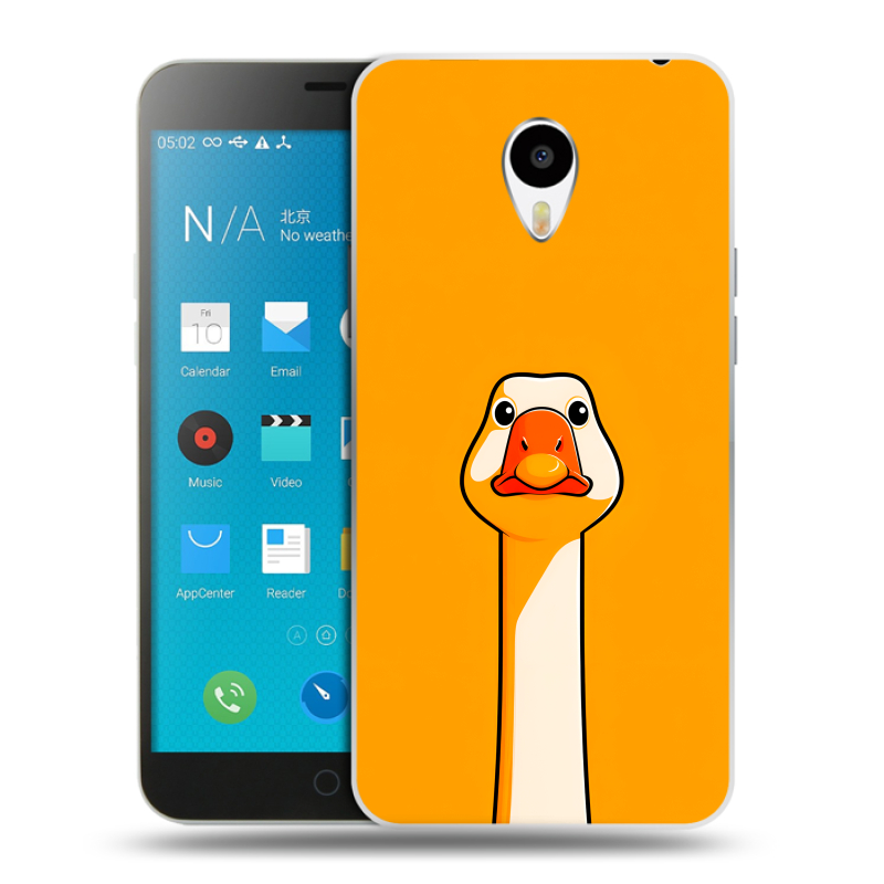 Пластиковый чехол на Meizu M1 Note с принтом Смешная утка Пластиковый чехол на Meizu M1 Note с принтом Смешная утка