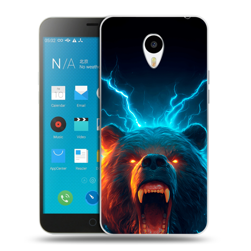 Пластиковый чехол на Meizu M1 Note с принтом Медведь Пластиковый чехол на Meizu M1 Note с принтом Медведь