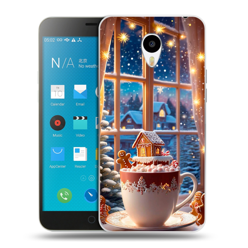 Пластиковый чехол на Meizu M1 Note с принтом Новый год Пластиковый чехол на Meizu M1 Note с принтом Новый год