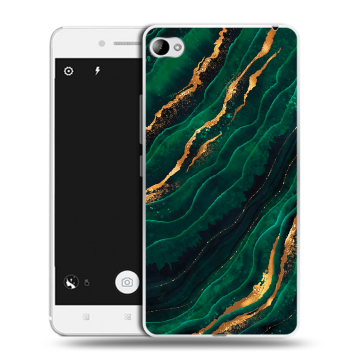 Силиконовый чехол на Lenovo S90 с принтом Мрамор зеленое золото