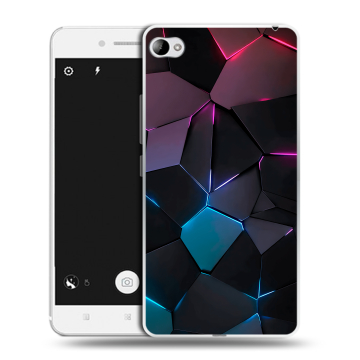 Силиконовый чехол на Lenovo S90 с принтом Геометрия неона