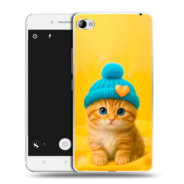 Силиконовый чехол на Lenovo S90 с принтом Котенок в шапке