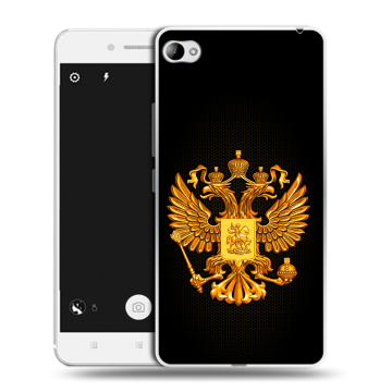 Силиконовый чехол на Lenovo S90 с принтом Герб России желтый Силиконовый чехол на Lenovo S90 с принтом Герб России желтый