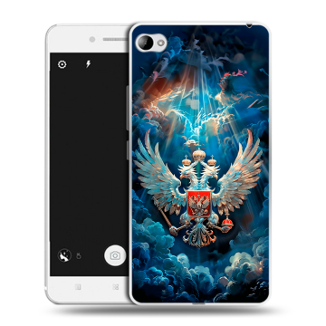 Силиконовый чехол на Lenovo S90 с принтом Герб флаг России