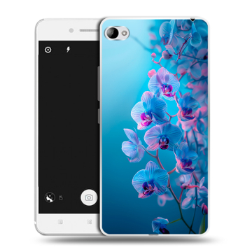 Силиконовый чехол на Lenovo S90 с принтом голубые орхидеи