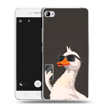 Силиконовый чехол на Lenovo S90 с принтом утка в очках