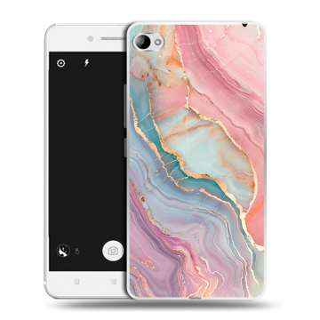 Силиконовый чехол на Lenovo S90 с принтом розовый мрамор