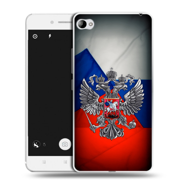 Силиконовый чехол на Lenovo S90 с принтом Флаг России Силиконовый чехол на Lenovo S90 с принтом Флаг России