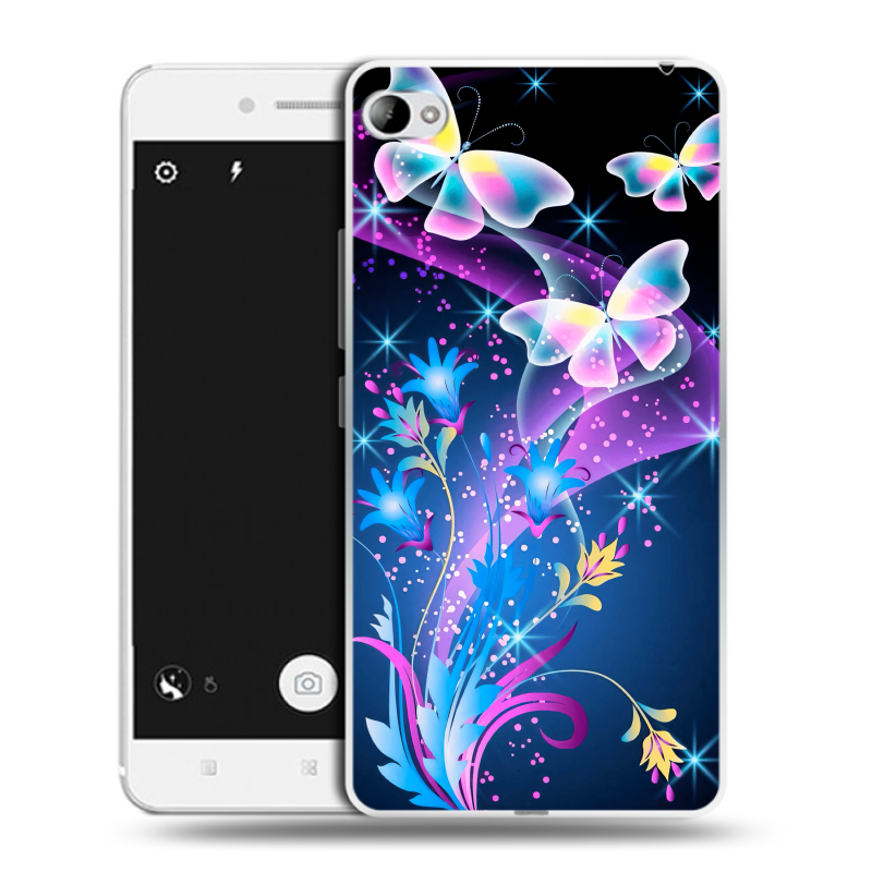 Силиконовый чехол на Lenovo S90 с принтом Бабочки Силиконовый чехол на Lenovo S90 с принтом Бабочки