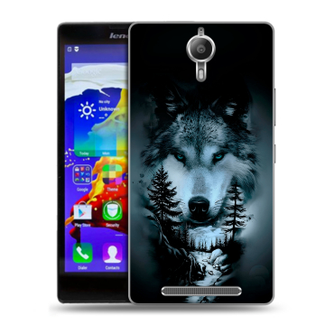 Пластиковый чехол на Lenovo P90 с принтом Лесной волк Пластиковый чехол на Lenovo P90 с принтом Лесной волк
