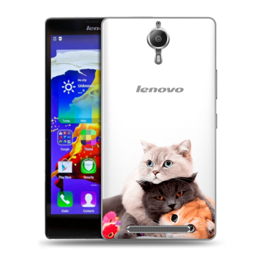 Пластиковый чехол на Lenovo P90 с принтом Кошки Пластиковый чехол на Lenovo P90 с принтом Кошки
