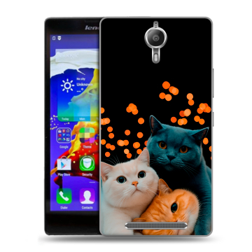 Пластиковый чехол на Lenovo P90 с принтом Кошки Пластиковый чехол на Lenovo P90 с принтом Кошки