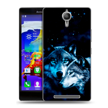 Пластиковый чехол на Lenovo P90 с принтом Волки Пластиковый чехол на Lenovo P90 с принтом Волки
