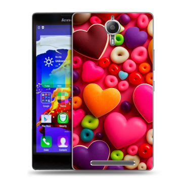 Пластиковый чехол на Lenovo P90 с принтом Сердечки Пластиковый чехол на Lenovo P90 с принтом Сердечки