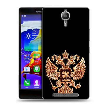 Пластиковый чехол на Lenovo P90 с принтом Герб России золотой Пластиковый чехол на Lenovo P90 с принтом Герб России золотой