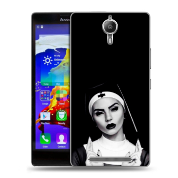 Пластиковый чехол на Lenovo P90 с принтом монашка