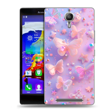 Пластиковый чехол на Lenovo P90 с принтом Бабочки