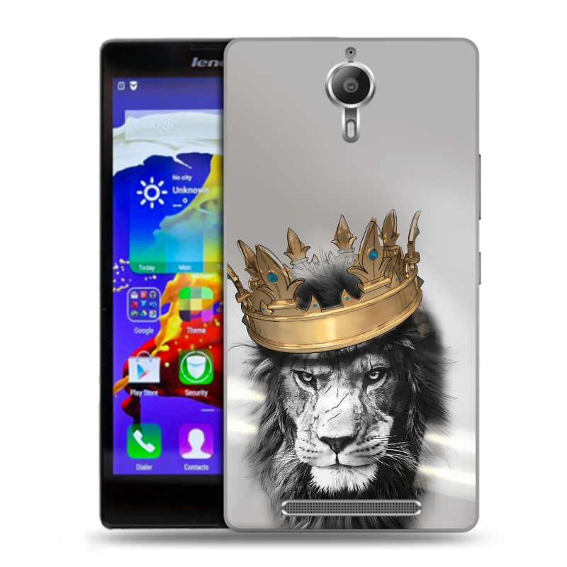 Пластиковый чехол на Lenovo P90 с принтом Лев с короной Пластиковый чехол на Lenovo P90 с принтом Лев с короной