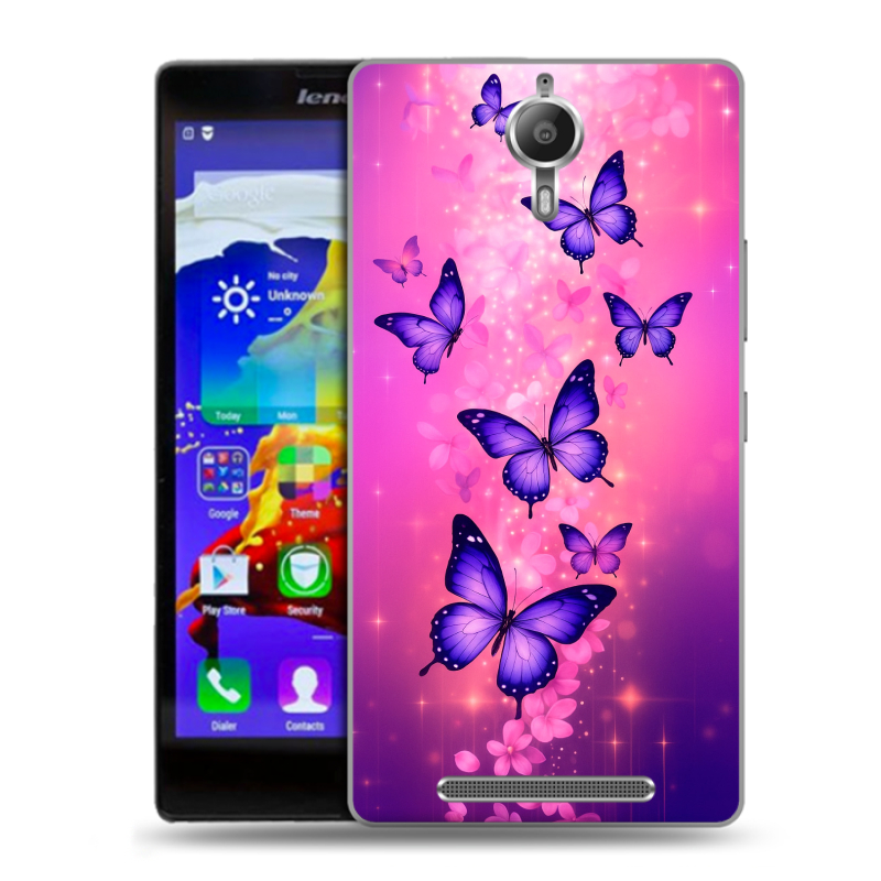 Пластиковый чехол на Lenovo P90 с принтом Бабочки Пластиковый чехол на Lenovo P90 с принтом Бабочки