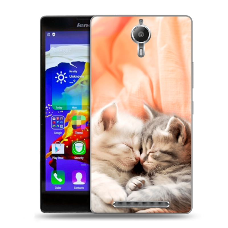 Пластиковый чехол на Lenovo P90 с принтом Котята Пластиковый чехол на Lenovo P90 с принтом Котята