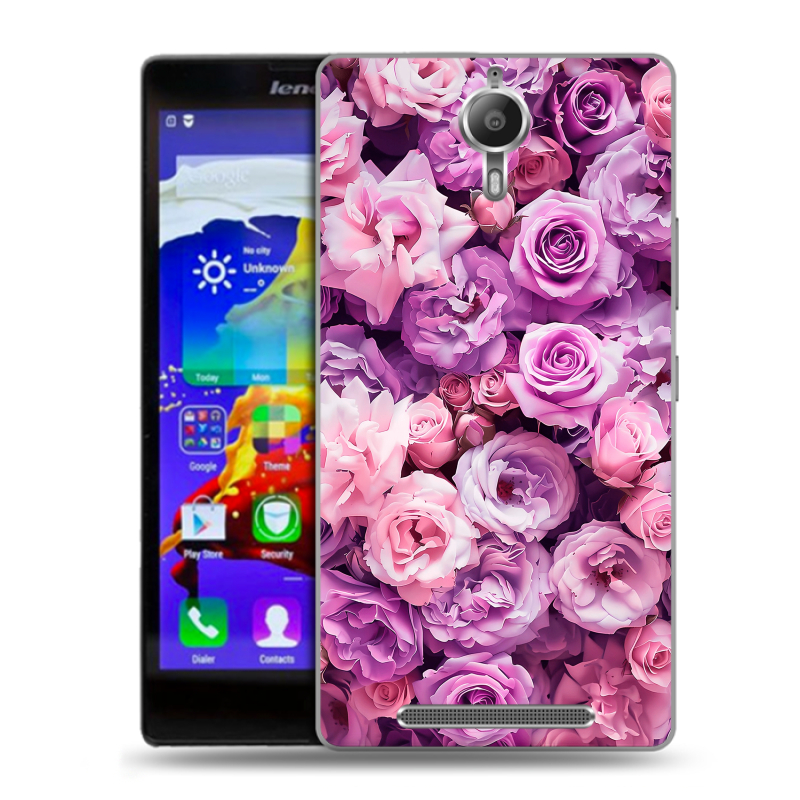Пластиковый чехол на Lenovo P90 с принтом лавандовые розы Пластиковый чехол на Lenovo P90 с принтом лавандовые розы
