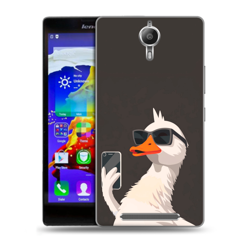 Пластиковый чехол на Lenovo P90 с принтом утка в очках Пластиковый чехол на Lenovo P90 с принтом утка в очках