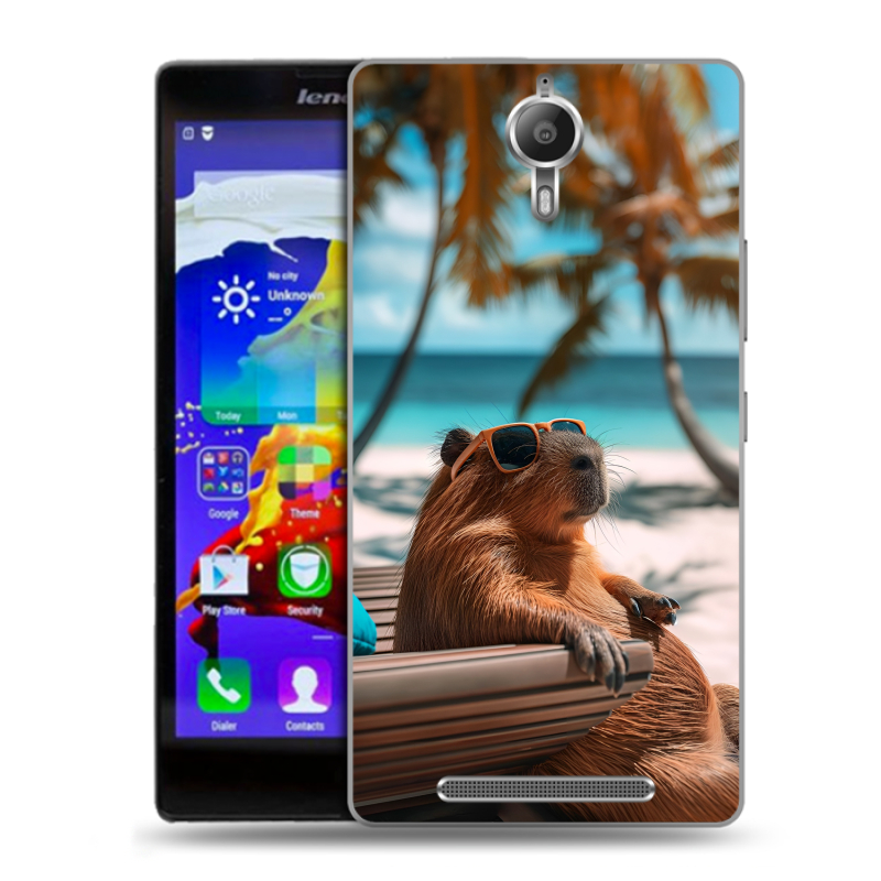 Пластиковый чехол на Lenovo P90 с принтом Капибара Пластиковый чехол на Lenovo P90 с принтом Капибара
