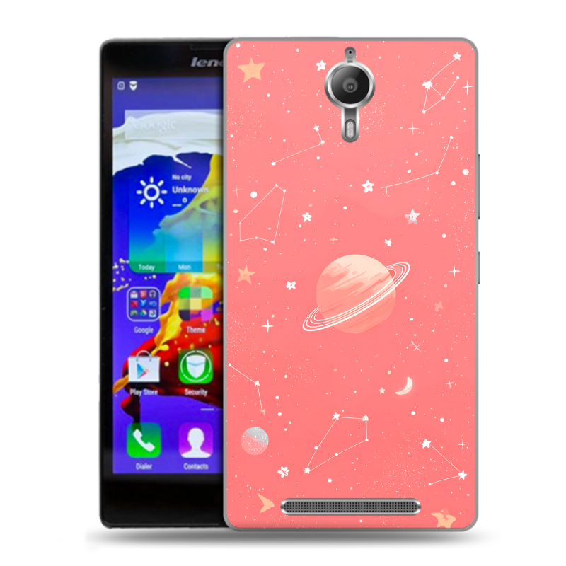 Пластиковый чехол на Lenovo P90 с принтом Розовый космос Пластиковый чехол на Lenovo P90 с принтом Розовый космос