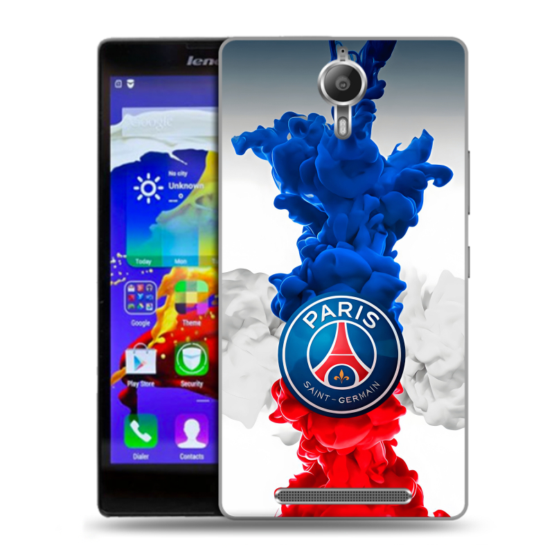 Пластиковый чехол на Lenovo P90 с принтом PSG ПСЖ Пластиковый чехол на Lenovo P90 с принтом PSG ПСЖ