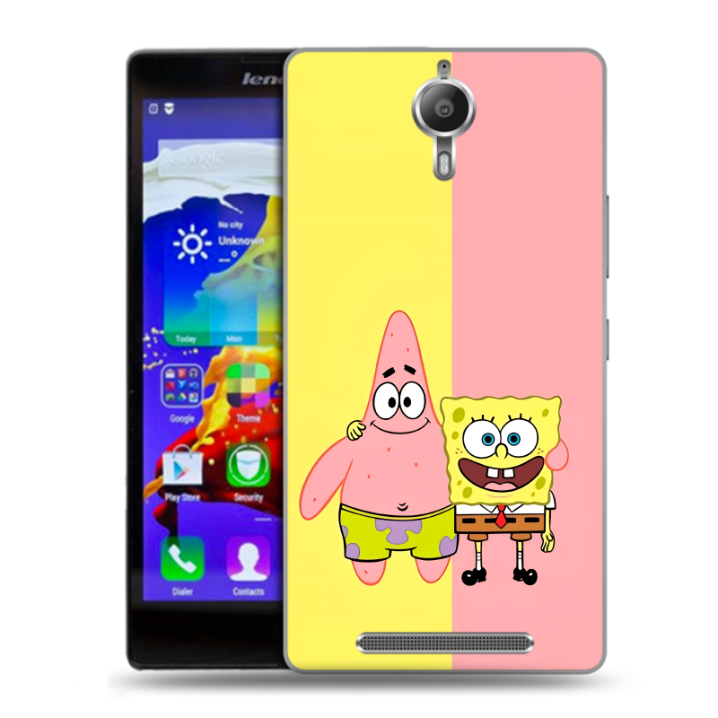 Пластиковый чехол на Lenovo P90 с принтом Спанч боб Спанчбоб Пластиковый чехол на Lenovo P90 с принтом Спанч боб Спанчбоб