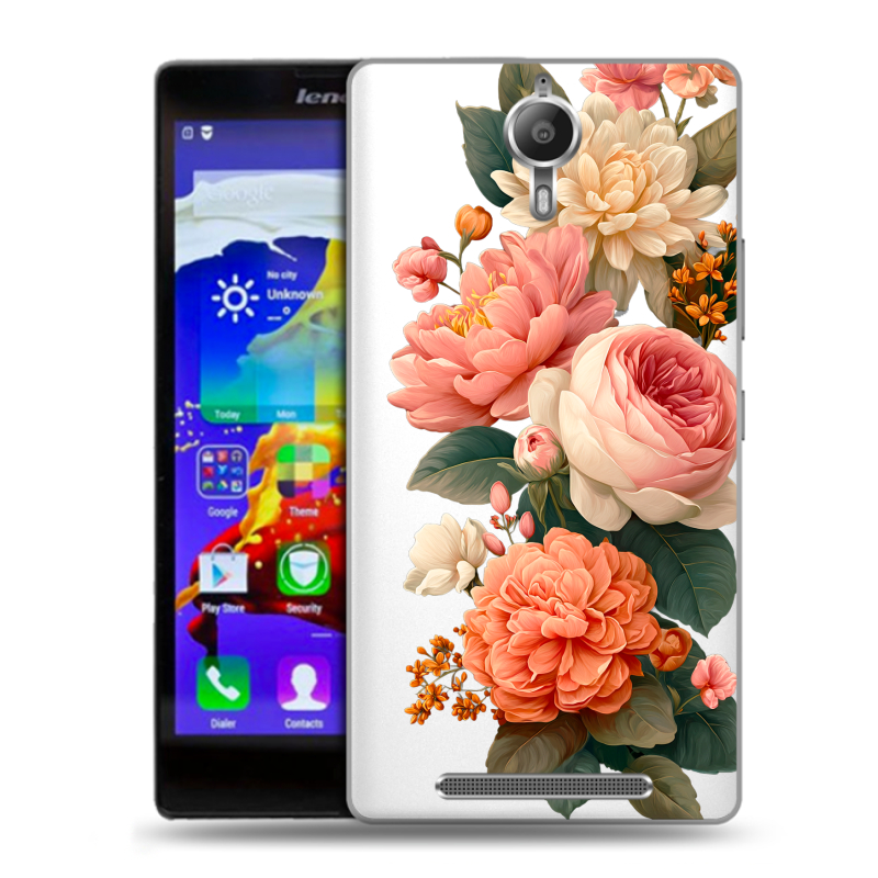 Пластиковый чехол на Lenovo P90 с принтом цветы Пластиковый чехол на Lenovo P90 с принтом цветы