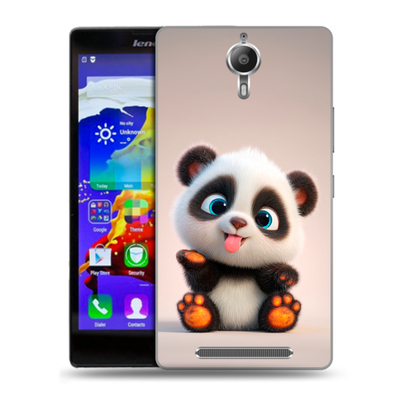 Пластиковый чехол на Lenovo P90 с принтом милая панда Пластиковый чехол на Lenovo P90 с принтом милая панда