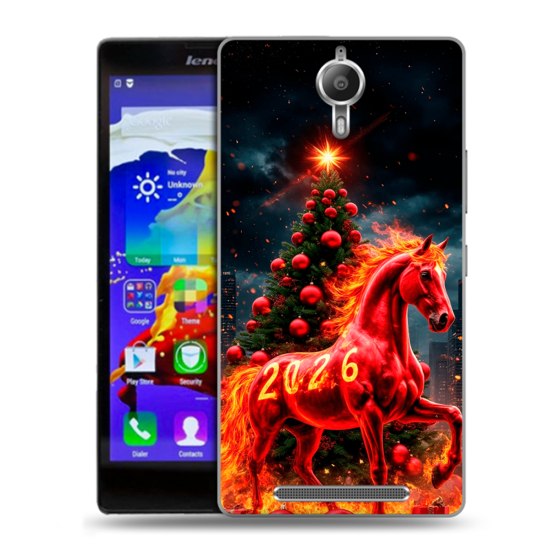 Пластиковый чехол на Lenovo P90 с принтом Новый год Пластиковый чехол на Lenovo P90 с принтом Новый год
