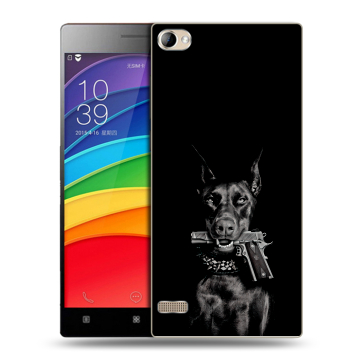 Пластиковый чехол на Lenovo Vibe X2 Pro с принтом Доберман и пистолет Пластиковый чехол на Lenovo Vibe X2 Pro с принтом Доберман и пистолет