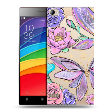 Пластиковый чехол на Lenovo Vibe X2 Pro с принтом Бабочки и цветы