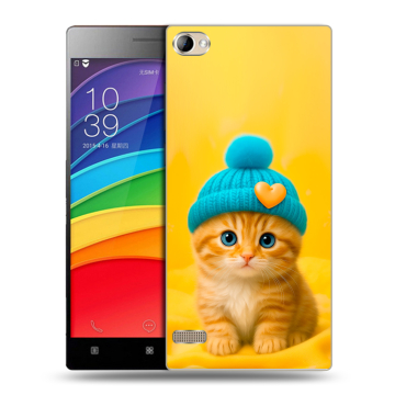 Пластиковый чехол на Lenovo Vibe X2 Pro с принтом Котенок в шапке
