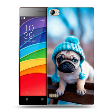 Пластиковый чехол на Lenovo Vibe X2 Pro с принтом Мопс в шапке