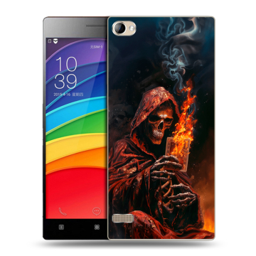 Пластиковый чехол на Lenovo Vibe X2 Pro с принтом Скелет и карты