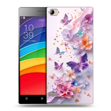Пластиковый чехол на Lenovo Vibe X2 Pro с принтом цветы бабочки