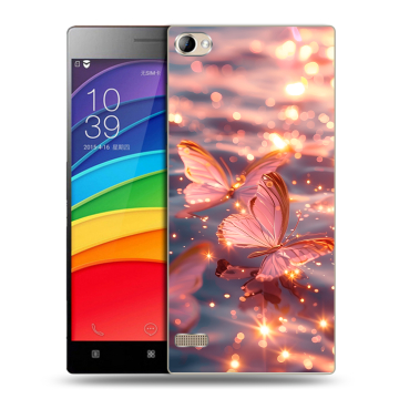Пластиковый чехол на Lenovo Vibe X2 Pro с принтом бабочки розовые