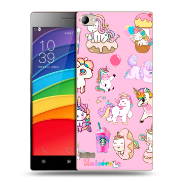 Пластиковый чехол на Lenovo Vibe X2 Pro с принтом розовые единороги