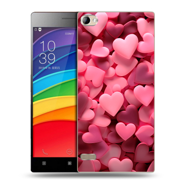 Пластиковый чехол на Lenovo Vibe X2 Pro с принтом розовые сердечки
