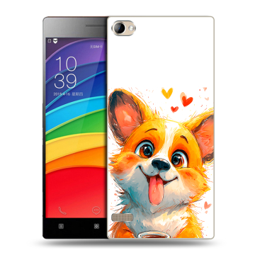 Пластиковый чехол на Lenovo Vibe X2 Pro с принтом корги