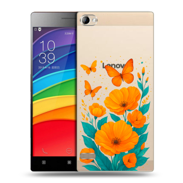 Пластиковый чехол на Lenovo Vibe X2 Pro с принтом цветы бабочки