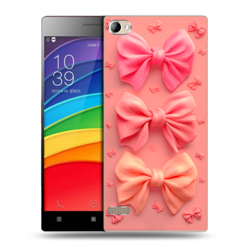Пластиковый чехол на Lenovo Vibe X2 Pro с принтом Розовые бантики